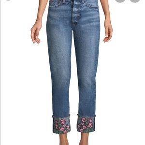 Alice and Olivia floral leg jean